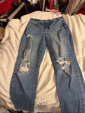 Old Navy Light Blue Distressed Boyfriend Jeans